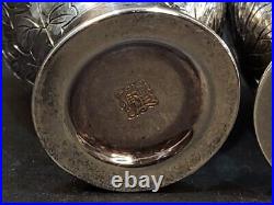 Antique japanese Sterling silver sake cups maker marked