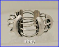 Antonio Pineda. 970 Silver Wire Sculptural Cage Bracelet See Mark