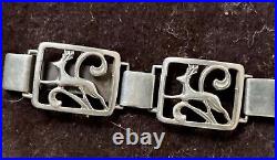 Art Deco Sterling Silver Bracelet Gazelles/deer 1930 C Brumberg Hansen Denmark
