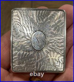 Art Deco Sterling Silver Compact 2 Square Marked Wb Sterling Monogram Gl