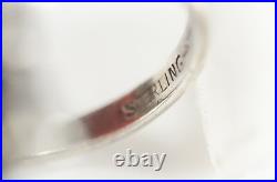 Art Deco Sterling Silver Marcasite Carnelian Ring. Marked Sterling, Size 4.25