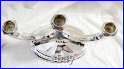 Art Deco Style Candelabra Three-armed Sterling Silver Made In Germany Marked