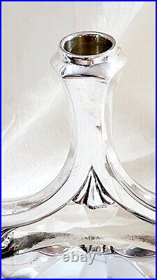 Art Deco Style Candelabra Three-armed Sterling Silver Made In Germany Marked