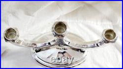 Art Deco Style Candelabra Three-armed Sterling Silver Made In Germany Marked