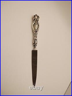 Art Nouveau Marked Sterling Silver Nail File Decorated With Figurines