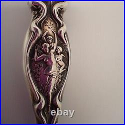 Art Nouveau Marked Sterling Silver Nail File Decorated With Figurines