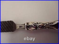 Art Nouveau Marked Sterling Silver Nail File Decorated With Figurines