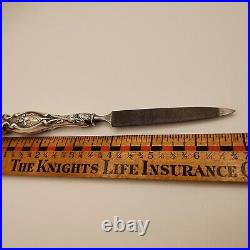 Art Nouveau Marked Sterling Silver Nail File Decorated With Figurines