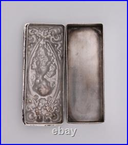 Art Nouveau Sterling Silver box, Rectangular, marked Sterling and 925 7 cm long