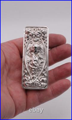 Art Nouveau Sterling Silver box, Rectangular, marked Sterling and 925 7 cm long