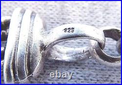 Art deco solid silver sterling 925 link bracelet, 33 gr. Each link marked 925