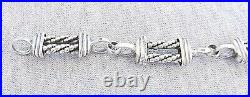 Art deco solid silver sterling 925 link bracelet, 33 gr. Each link marked 925