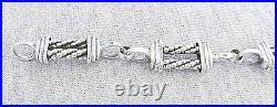Art deco solid silver sterling 925 panel bracelet, 33 gr. Each panel marked 925