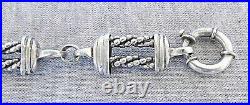 Art deco solid silver sterling 925 panel bracelet, 33 gr. Each panel marked 925