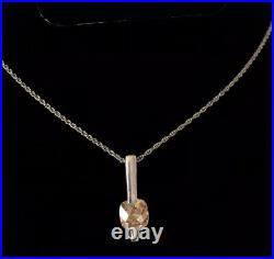 Artisan 925 Citrine Topaz Stamped Marked Sterling Silver Necklace Pendant Italy