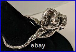 Artisan Sterling Silver The Thinker Ring Artisan Sculpted 12.8g Sz 6.5 Signed