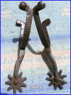 August Buermann Sterling Silver/Iron Star Marked Old Horse Spurs