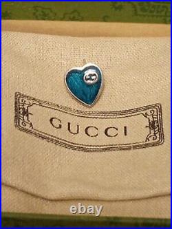 Auth GUCCI Sterling Silver Heart G Logo Earrings Marked AGI925 MADE IN ITALY