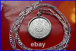 Authentic 900 SILVER 1891-1915 GERMAN EAGLE MARK PENDANT 30 925 Silver Chain