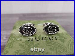 Authentic GUCCI Sterling Silver GG 18MM Marmont Cufflinks New With Small Mark