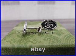Authentic GUCCI Sterling Silver GG 18MM Marmont Cufflinks New With Small Mark