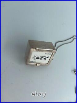 Beautiful 1950's Sterling deck of cards Pendent and chain. 925 marked
