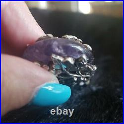Beautiful? Amethyst necklace Pendant Artisan marked 925 Sterling