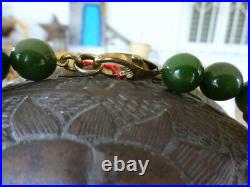Beautiful Vintage Gilded Sterling Silver Gemstone Necklace Marked Jade Coral