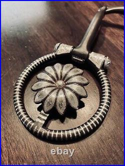Beautiful Vintage Sterling Silver Inlay Large Daisy Snaffle Bit Maker Marked
