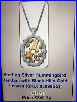 Black Hills Gold 12k Hummingbird Sterling 925 QVC Retail Rare 18 Landstrom $340