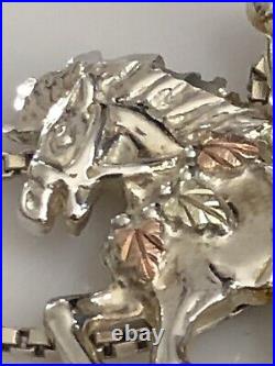 Black Hills Gold Large Coleman 925 Sterling 12k Gold Leaf Carousel Horse 20 QVC