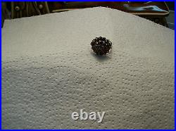 Bohemian Antique Red Rose Cut Garnet Ring Marked 830 Sterling Silver Stunning