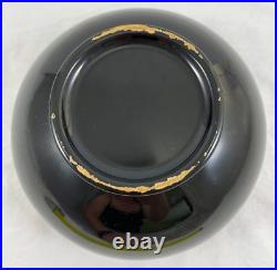 Cambridge Black Amethyst Glass Bowl Sterling Silver Marked