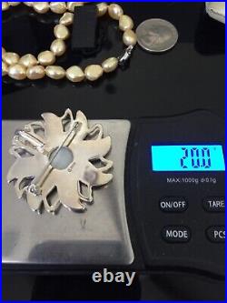 Carolyn Pollack Navajo SUN Pend Pin /Honora 22 Pearl Butter Colored 925 QVC