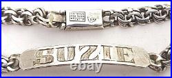 Castelan SUZIE Vintage Sterling Silver ID Bracelet Mexico Eagle Mark 15