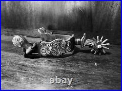 Classic Handmade Sterling Silver Butterfly Motif Ladies Spurs Maker Marked