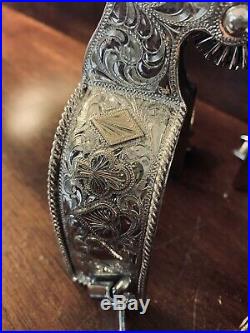 Classic Handmade Sterling Silver Overlay Tom MIX Card Suit Spurs Maker Marked