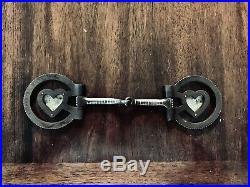Classic Sterling Silver Inlay Chiseled Heart Snaffle Bit Maker Marked