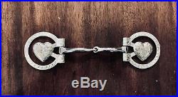 Classic Sterling Silver Overlay Chiseled Heart Snaffle Bit Maker Marked