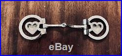 Classic Sterling Silver Overlay Chiseled Heart Snaffle Bit Maker Marked