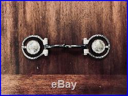 Classic Sterling Silver Overlay Concho Snaffle Bit Maker Marked E. Garcia
