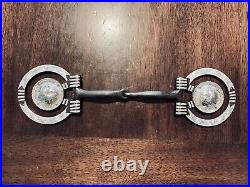 Classic Sterling Silver Overlay Rope Concho Snaffle Bit Maker Marked Garcia