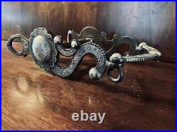 Classic Sterling Silver Overlay Snake And Concho Spade Show Bit Maker Marked