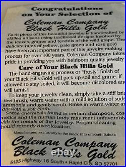 Coleman Marked Black Hills Gold 925/12k Leaf Amethyst Helenite Mt Saint Helen 6