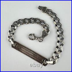 Cute Vintage Sterling Silver 925 Enamel Women's Men's Chain Bracelet Marked 19gr