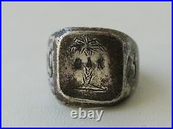 DAK 1943 German WW2 Ring WWII Sterling silver Mark 835 Germany Palm Trench art