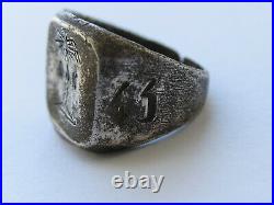 DAK 1943 German WW2 Ring WWII Sterling silver Mark 835 Germany Palm Trench art