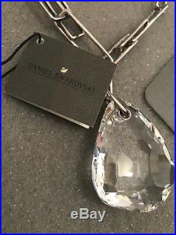 Daniel Swarovski Signed & Marked 925 Silver Necklace with Cut Crystal Cabochon