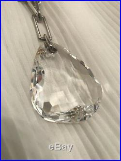 Daniel Swarovski Signed & Marked 925 Silver Necklace with Cut Crystal Cabochon