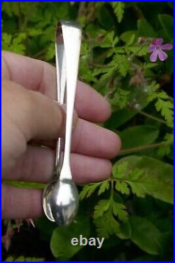 Date Marked 1922 Sheffield Sterling Silver 5'Oclock Spoon Set With Sugar Tongs